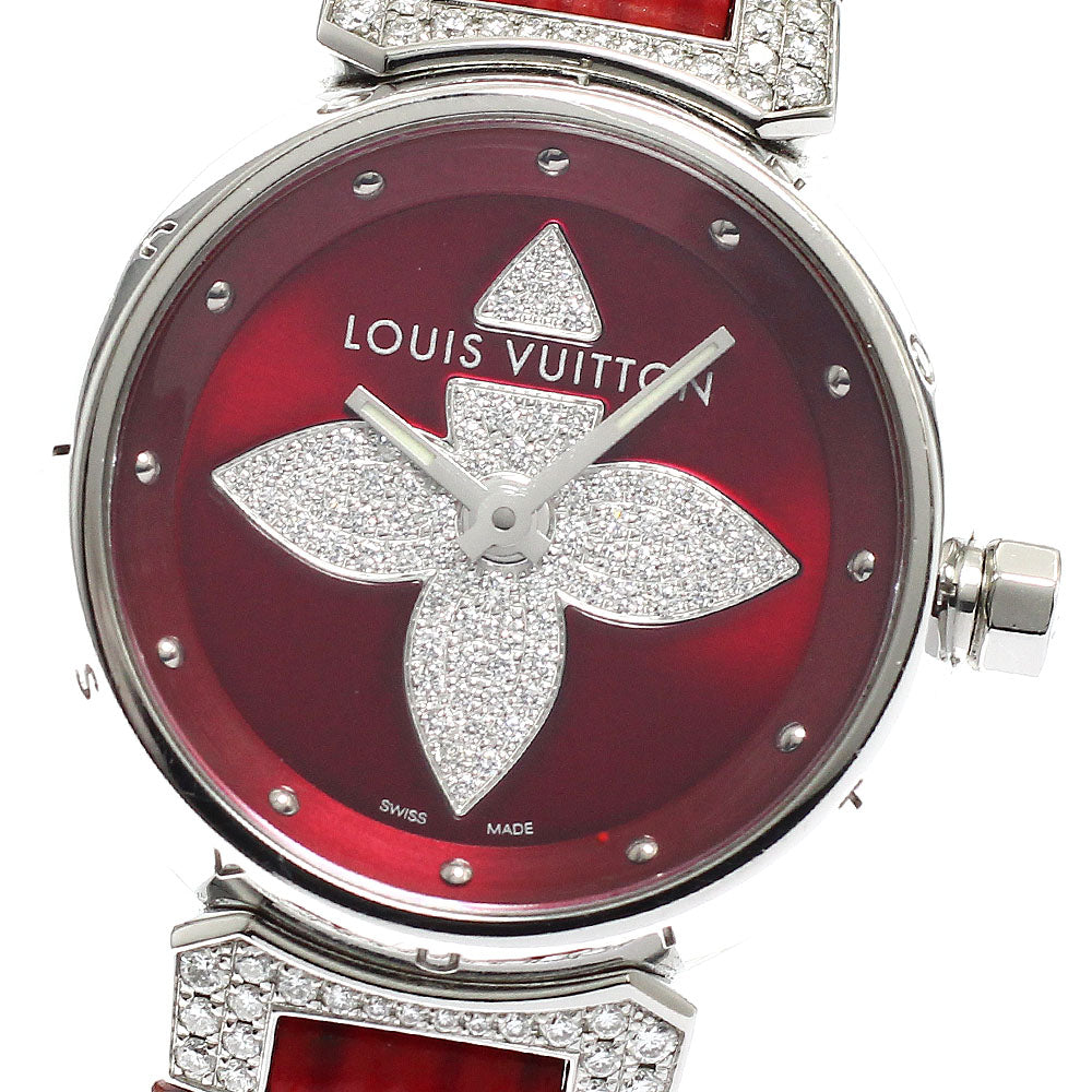 LOUIS VUITTON Q121L Tambour Forever Diamond Quartz Women's Watch