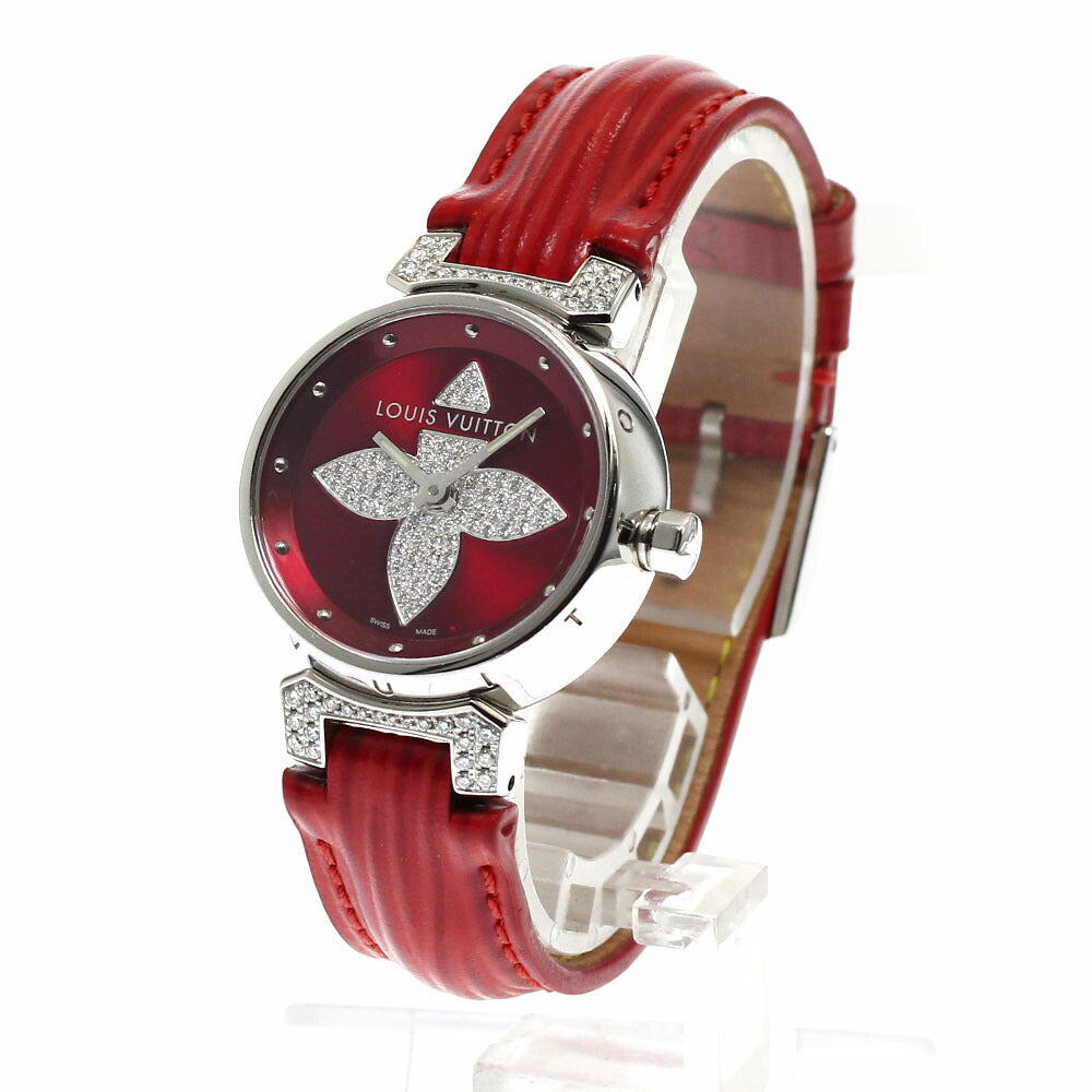 LOUIS VUITTON Q121L Tambour Forever Diamond Quartz Women's Watch