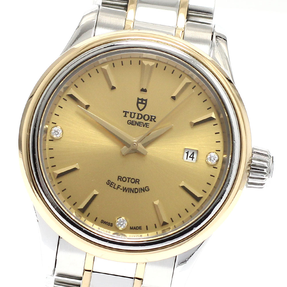 TUDOR 12103 Style 3P Diamond YG Combination Automatic Women's Watch