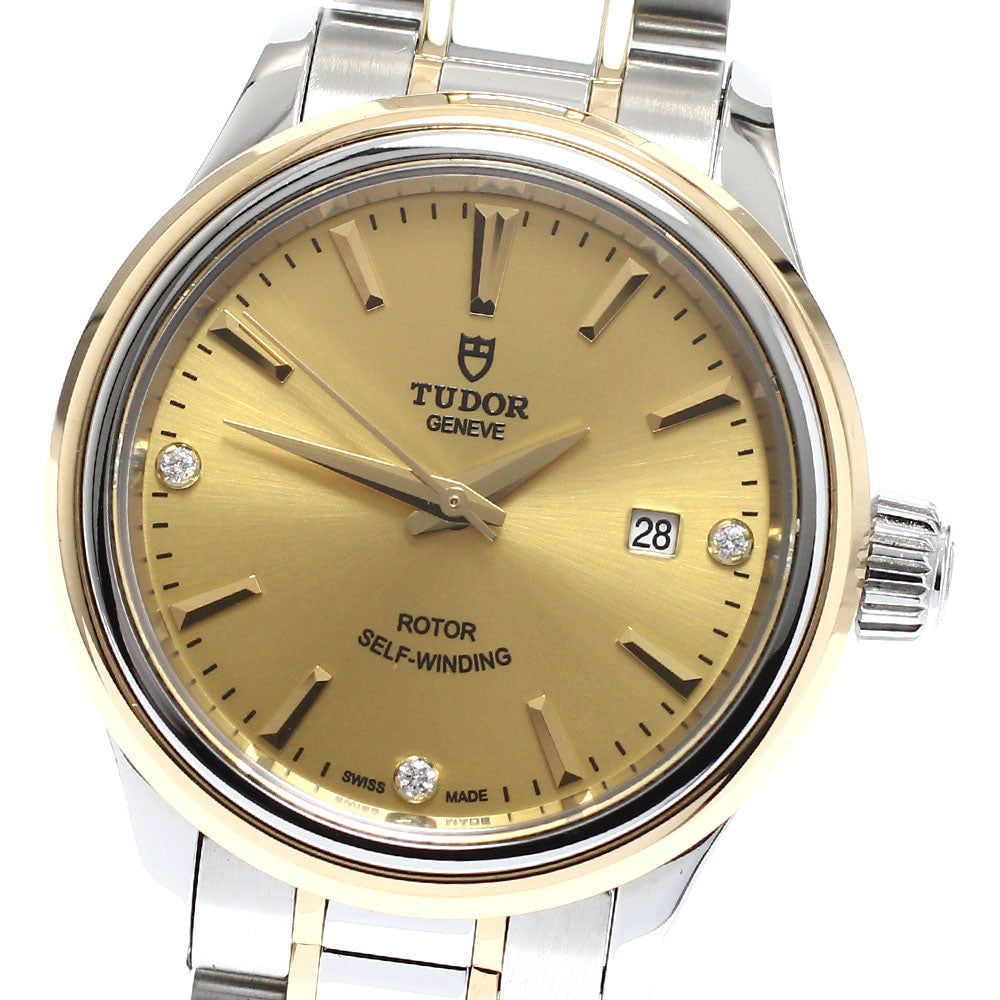 TUDOR 12103 Style 3P Diamond Yellow Gold Combination Automatic Ladies' Watch Excellent Condition with Warranty.