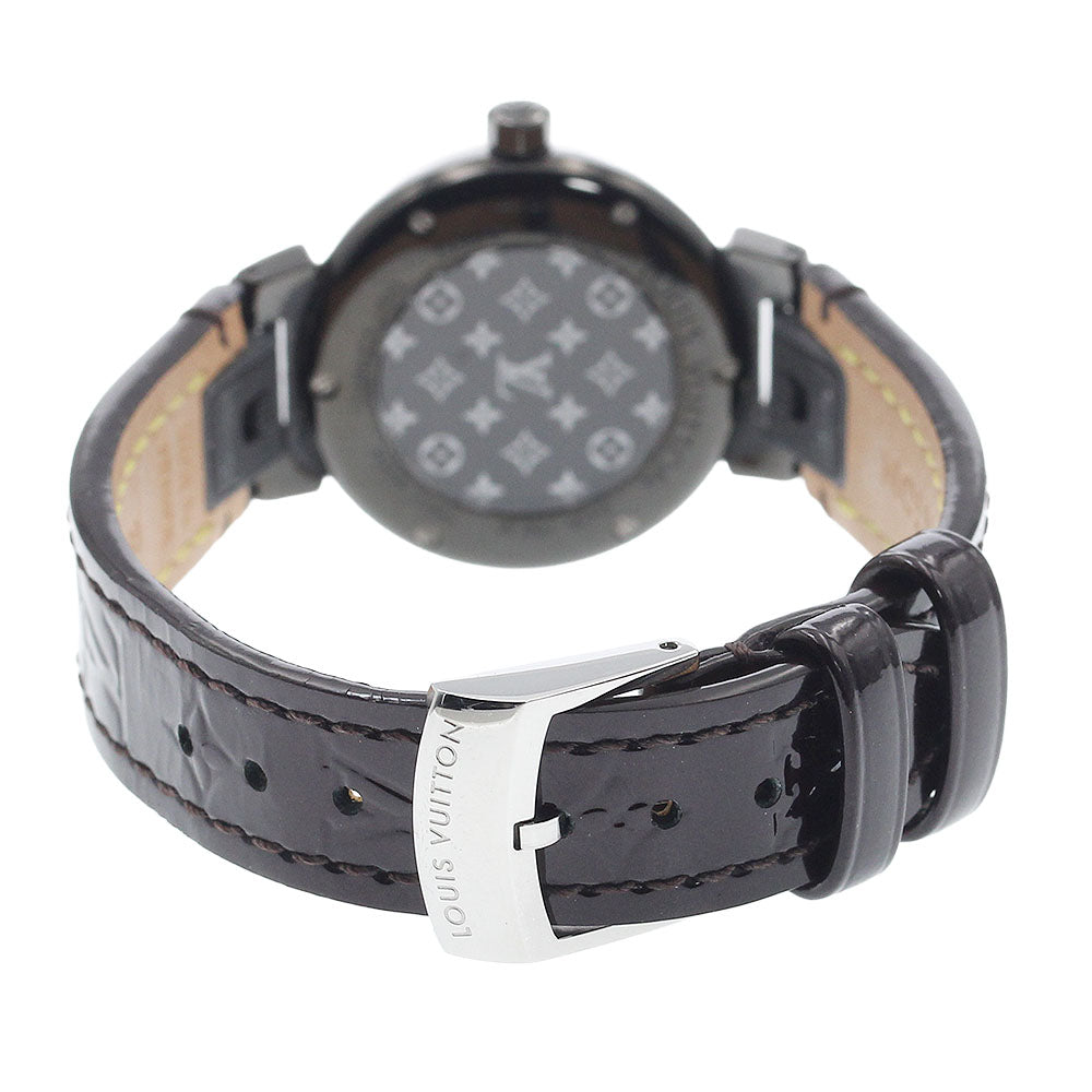 LOUIS VUITTON QA047 Tambour All Black PM 12P Diamond Quartz Women's Watch