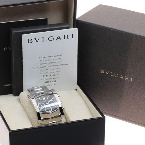 BVLGARI AA48SCH Assioma Chronograph Date Automatic Men's Watch with Box and Warranty Card