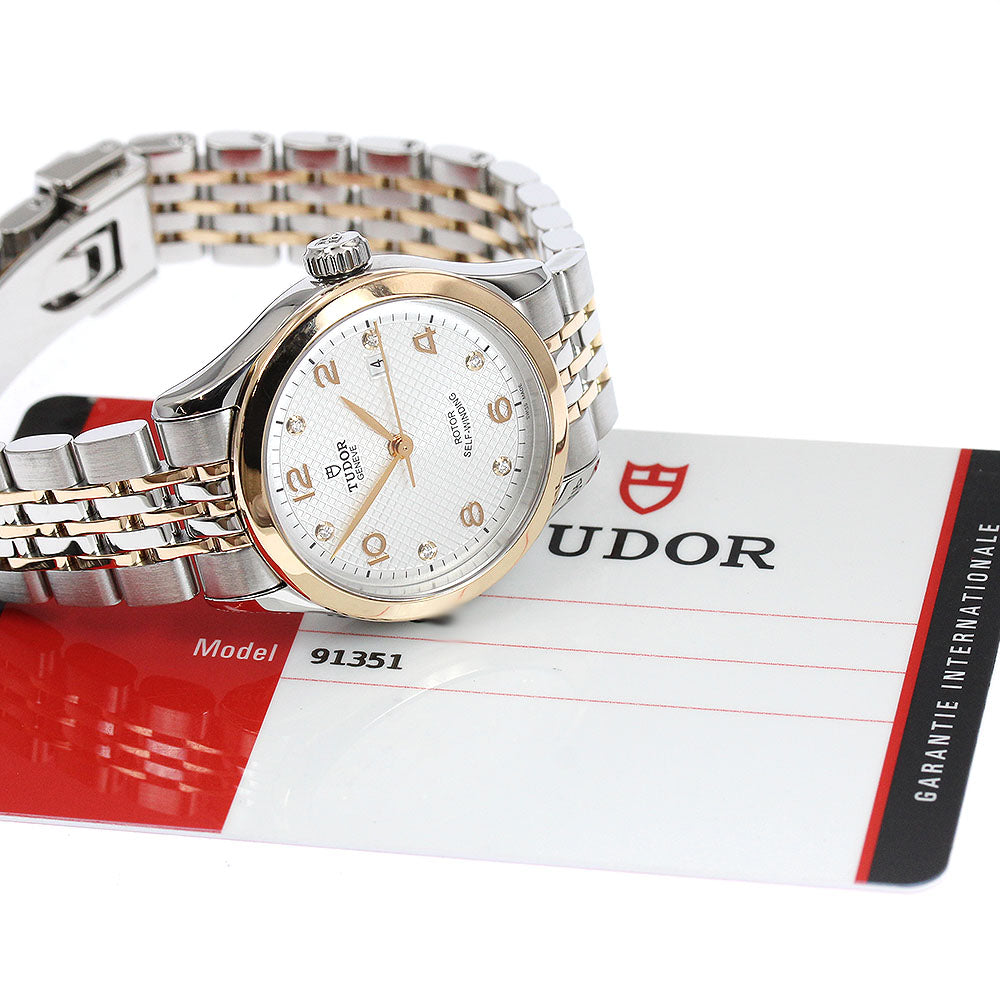 TUDOR 91351 1926 RG Bezel Date 6P Diamond Automatic Men's Watch - Excellent Condition with Warranty Card