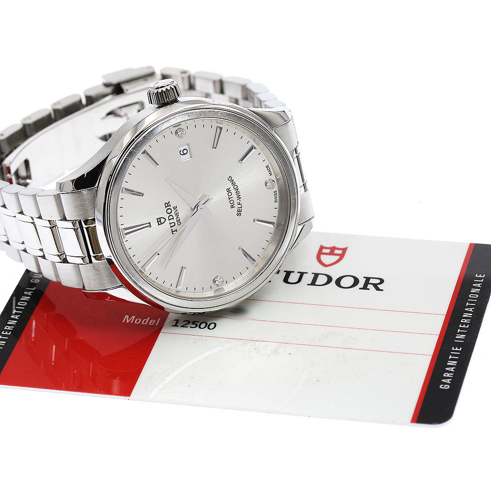 TUDOR 12500 Style Date 3P Diamond Automatic Men's Watch with Warranty Card