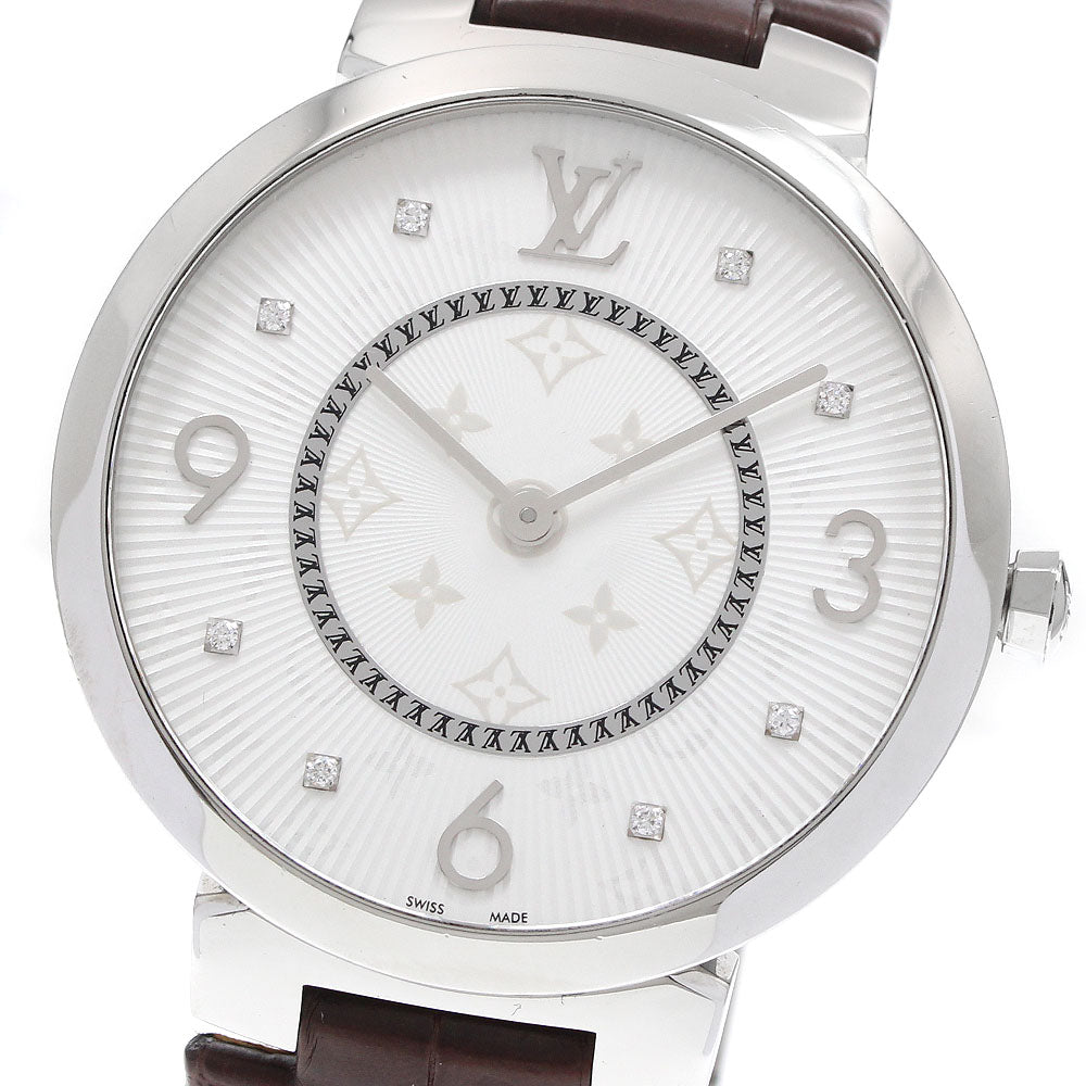 LOUIS VUITTON Q1E01 Tambour Slim 8P Diamond Quartz Men's Watch