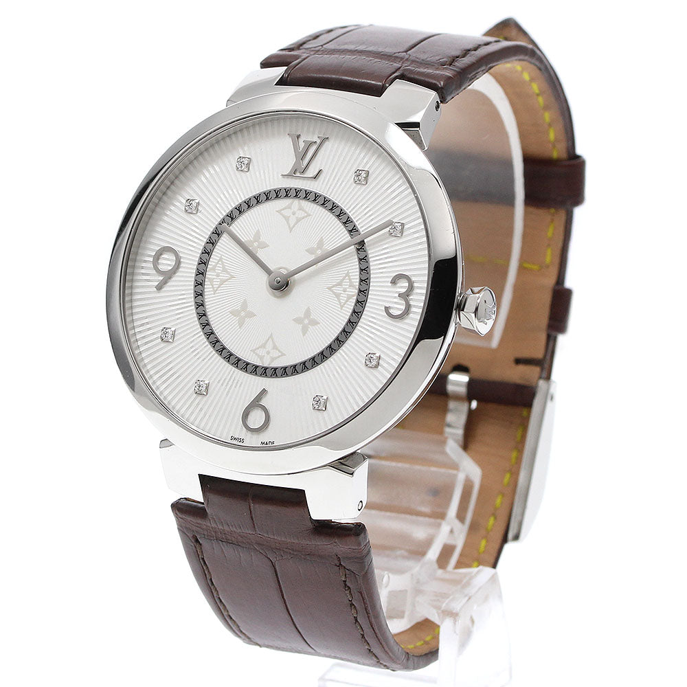 LOUIS VUITTON Q1E01 Tambour Slim 8P Diamond Quartz Men's Watch
