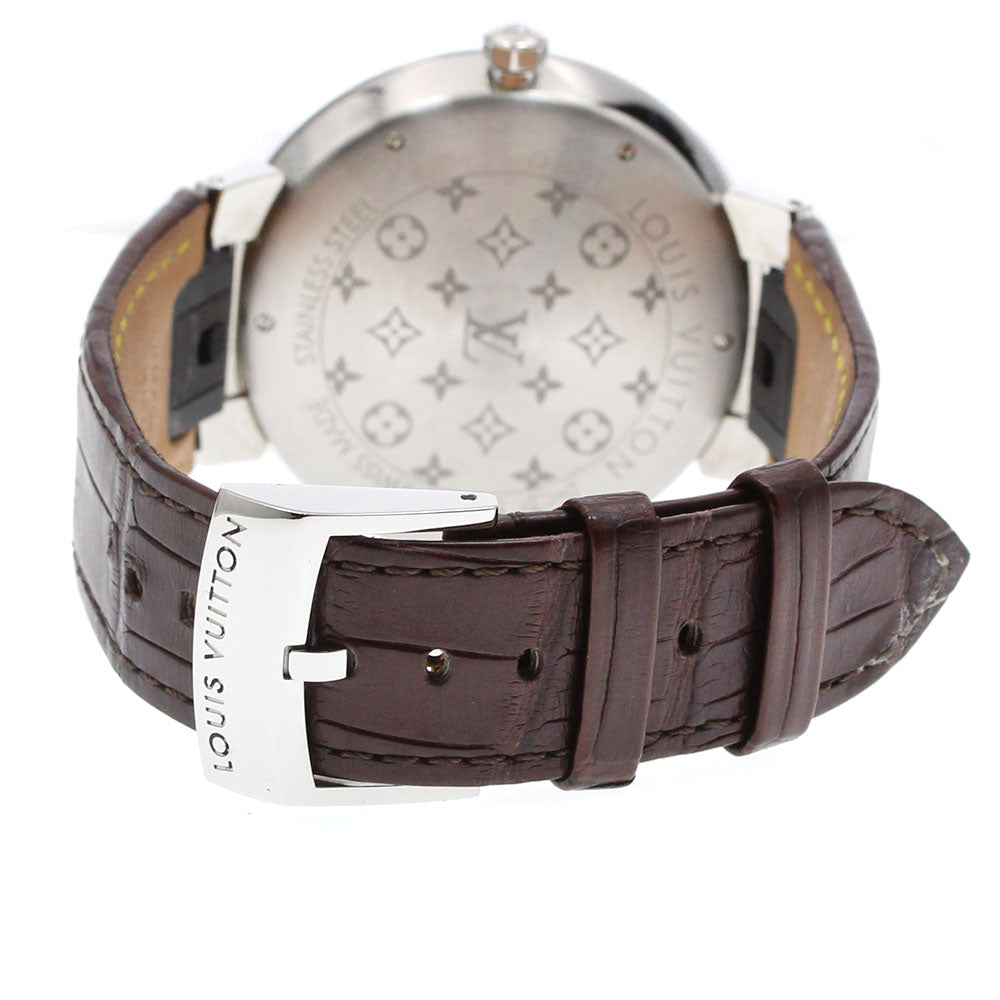 LOUIS VUITTON Q1E01 Tambour Slim 8P Diamond Quartz Men's Watch