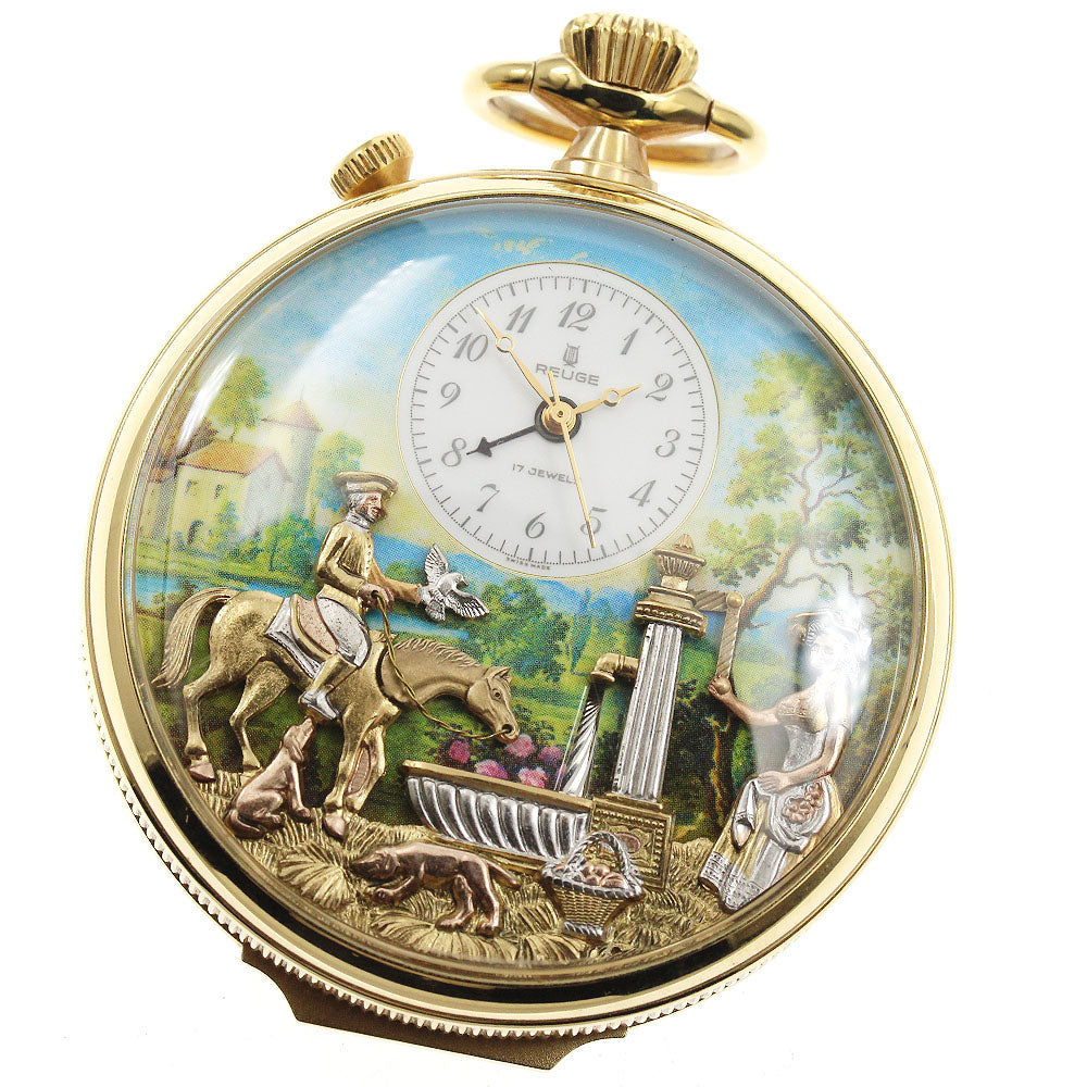 REUGE Pocket Watch Music Box Hand-wound Men's with Box and Warranty.