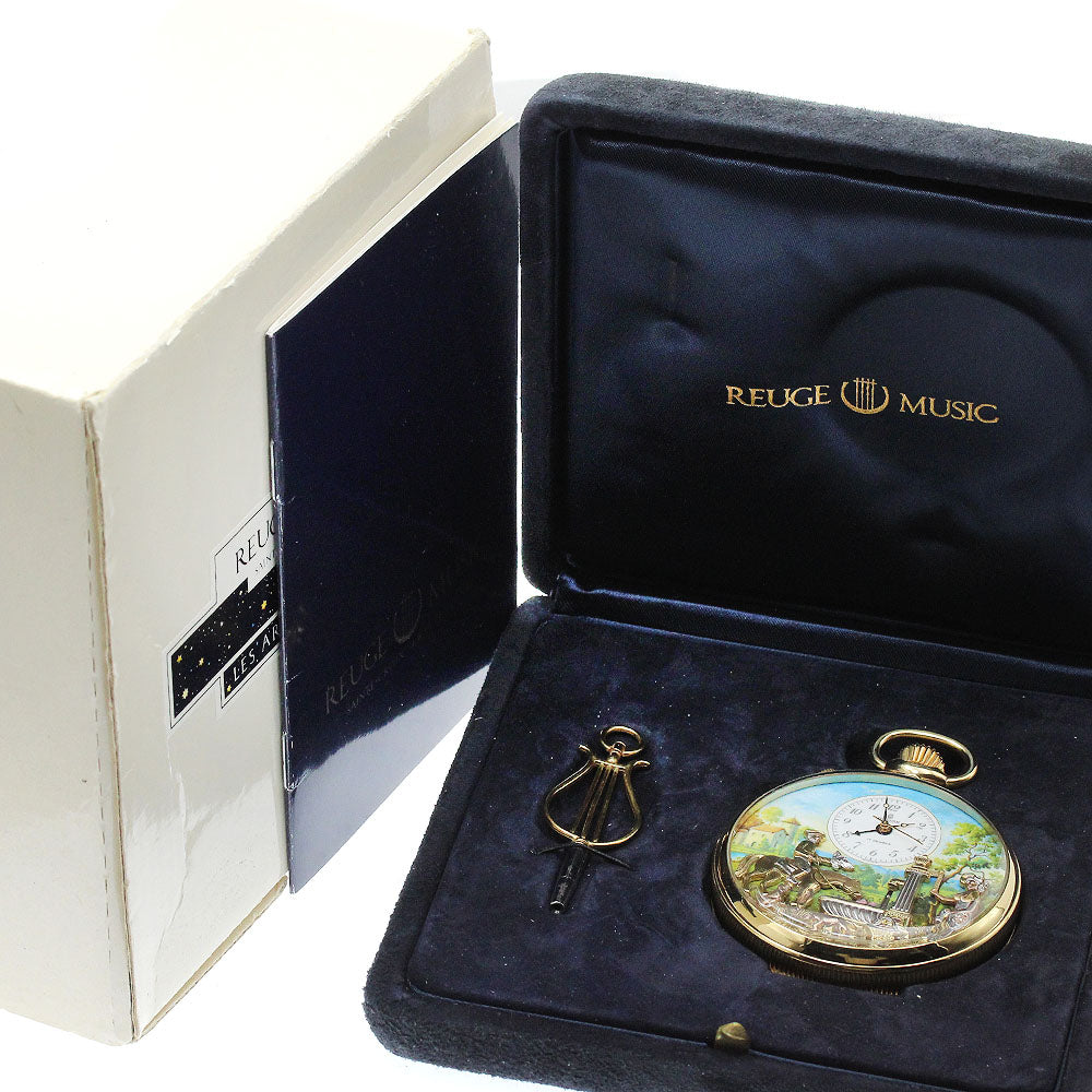 REUGE Pocket Watch Music Box Hand-wound Men's with Box and Warranty.