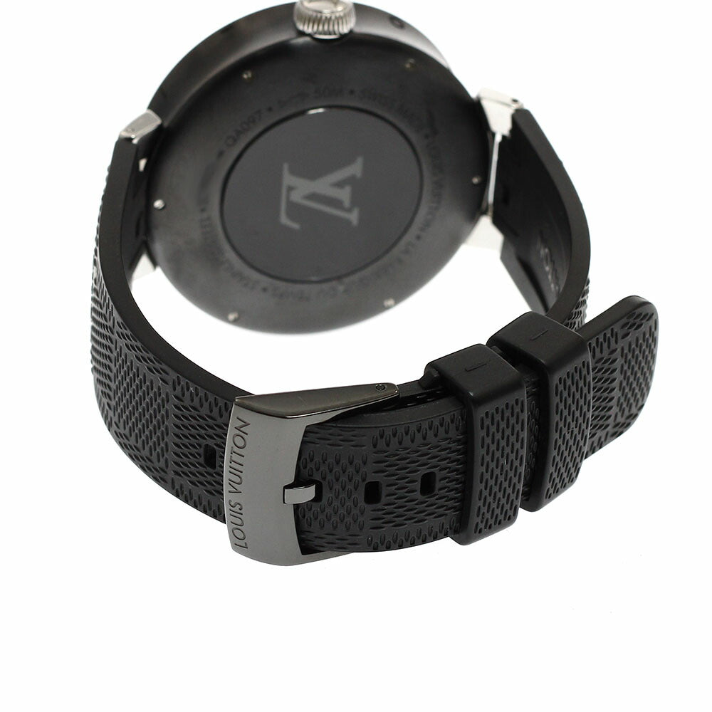 LOUIS VUITTON QA097 Tambour Moon Dual Time GMT Quartz Men's Watch