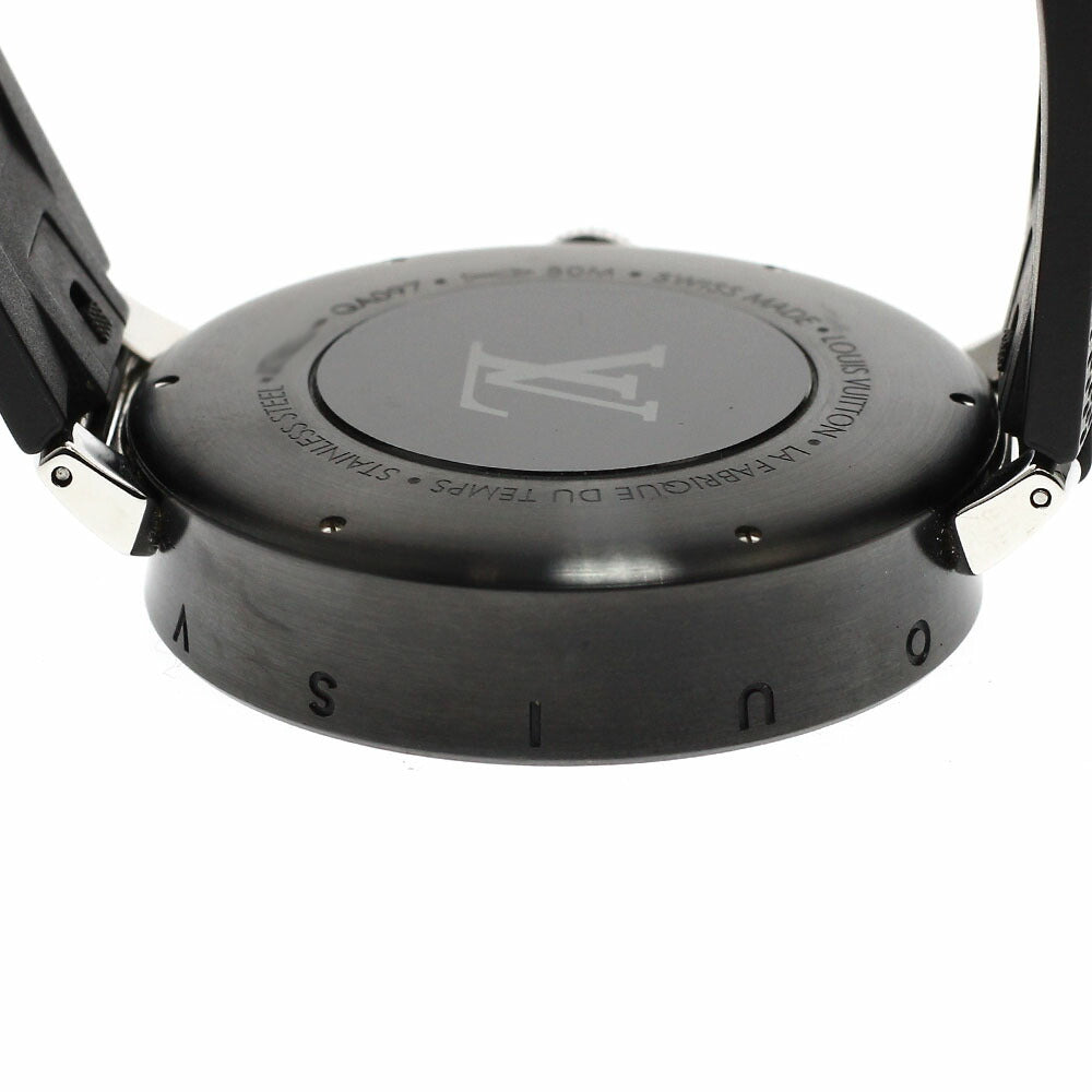 LOUIS VUITTON QA097 Tambour Moon Dual Time GMT Quartz Men's Watch