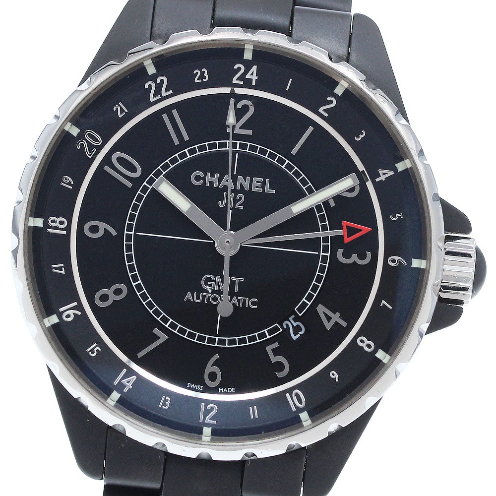CHANEL H3101 J12 GMT Matte Black Automatic Men's Watch Excellent Condition with Warranty Card