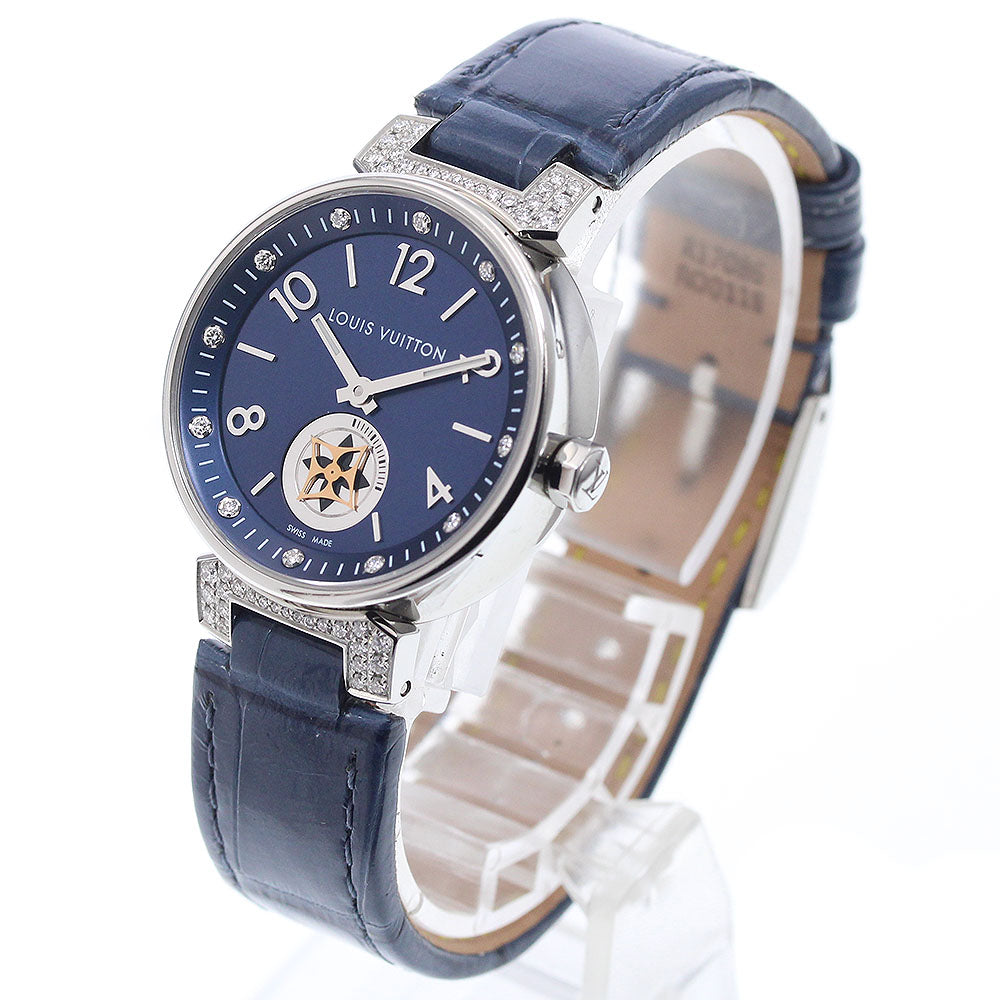 LOUIS VUITTON QA033 Tambour 12P Diamond Quartz Women's Watch