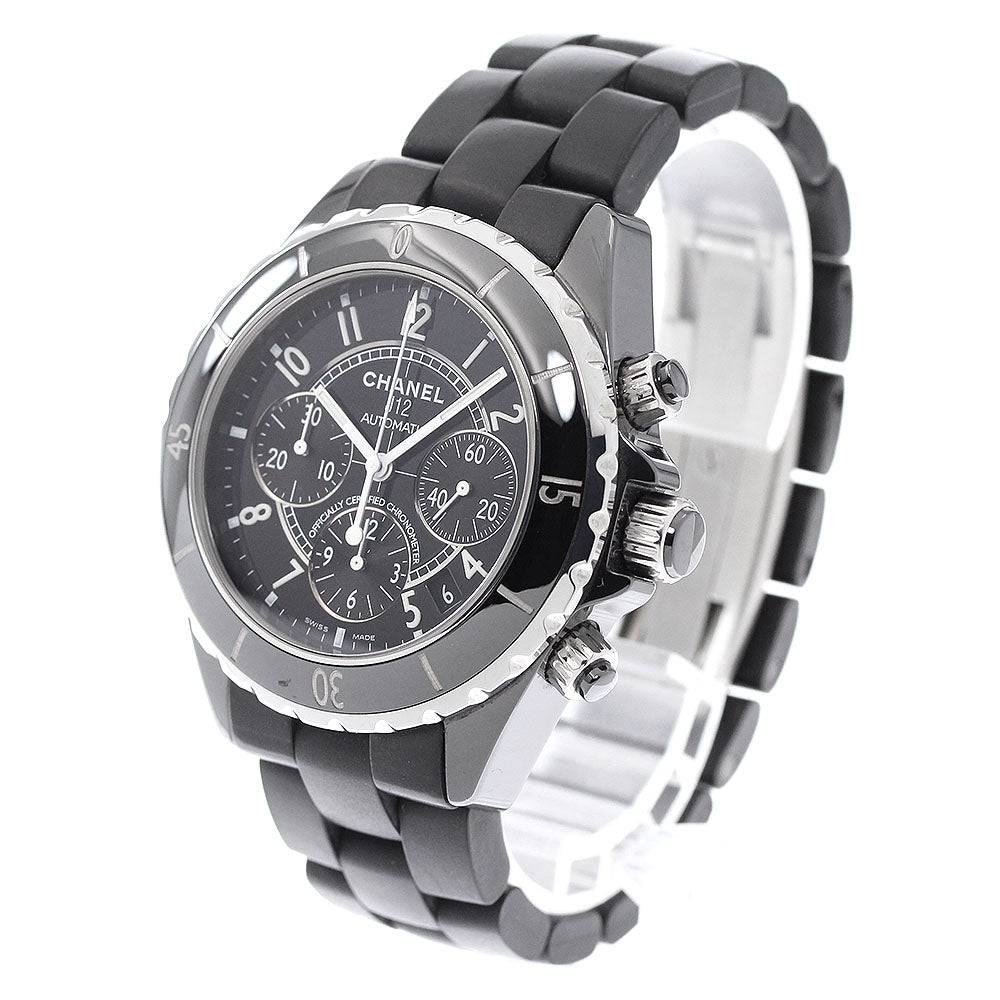 CHANEL H0939 J12 Black Ceramic Chronograph Automatic Men's Watch with Warranty Card