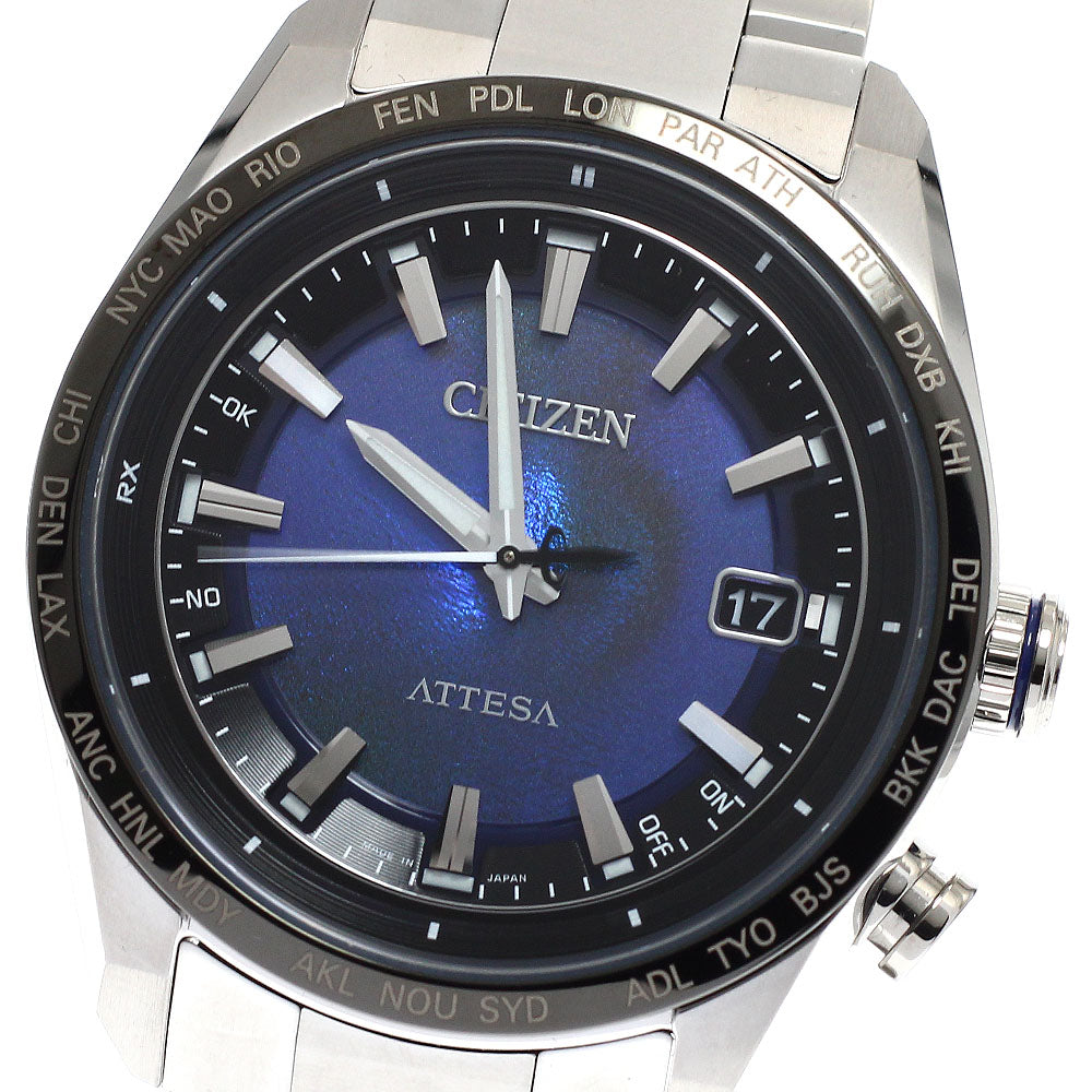 CITIZEN H145-007JD04/CB0288-65L Attesa Date Solar Radio Controlled Men's Watch Excellent Condition with Inner Box and Warranty Card.
