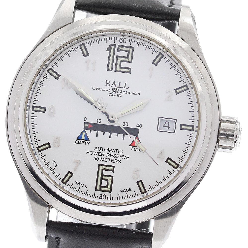 BALLWATCH NM1056D-LAJ-WH Trainmaster Power Reserve Automatic Men's Watch with Warranty