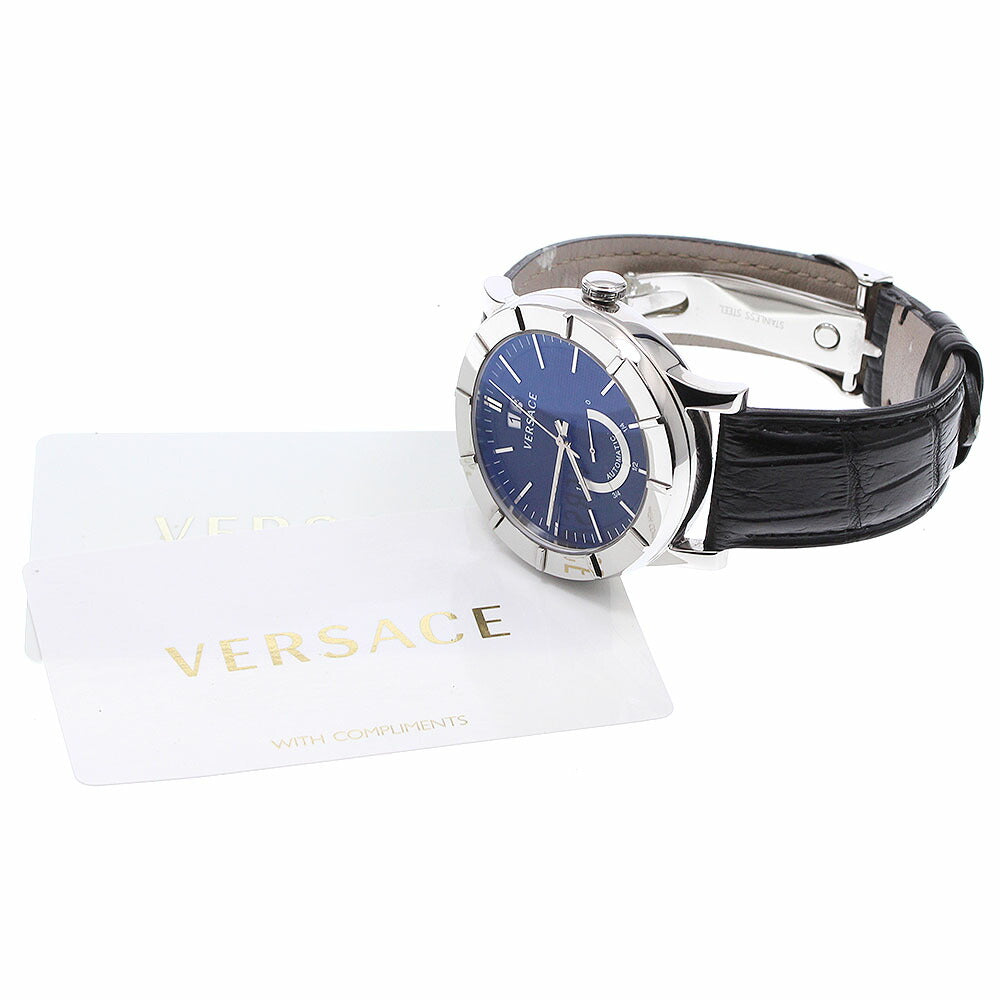 VERSACE 18A99D009S09 Akron Date Power Reserve Automatic Men's Watch with Warranty
