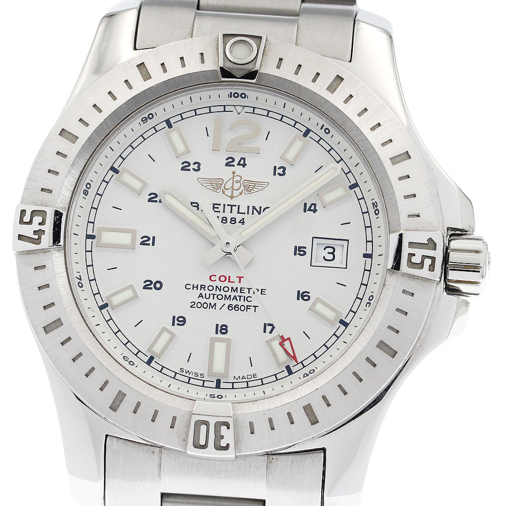 BREITLING A17388 Colt Date Automatic Men's Watch Excellent Condition with Box and Warranty Card