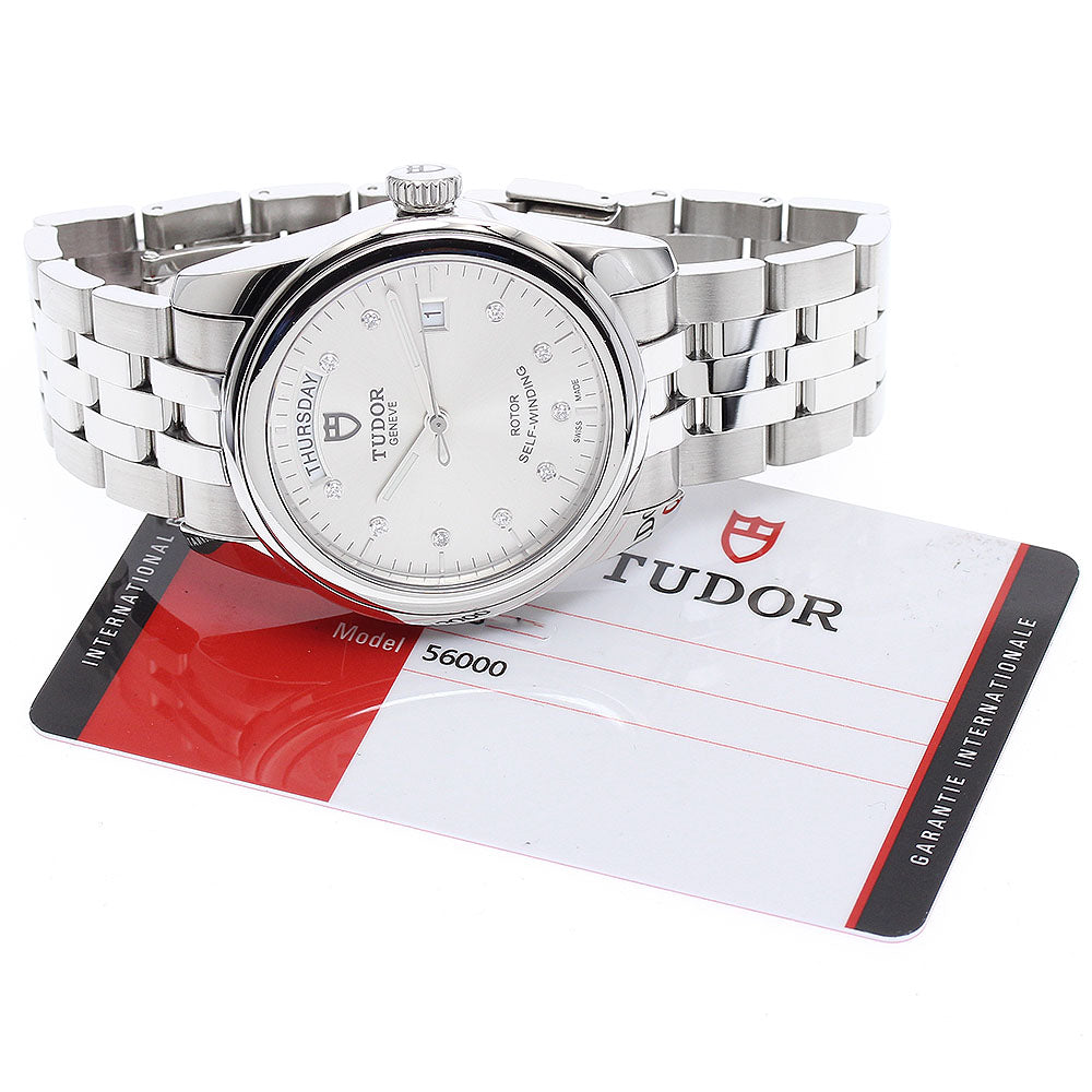 TUDOR 56000 Glamour Date-Day 10P Diamond Automatic Men's Watch Excellent Condition with Warranty.