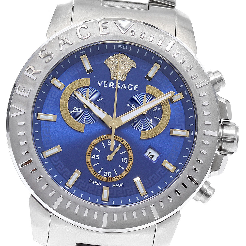 VERSACE Date Chronograph Quartz Men's Watch Excellent Condition with Original Box