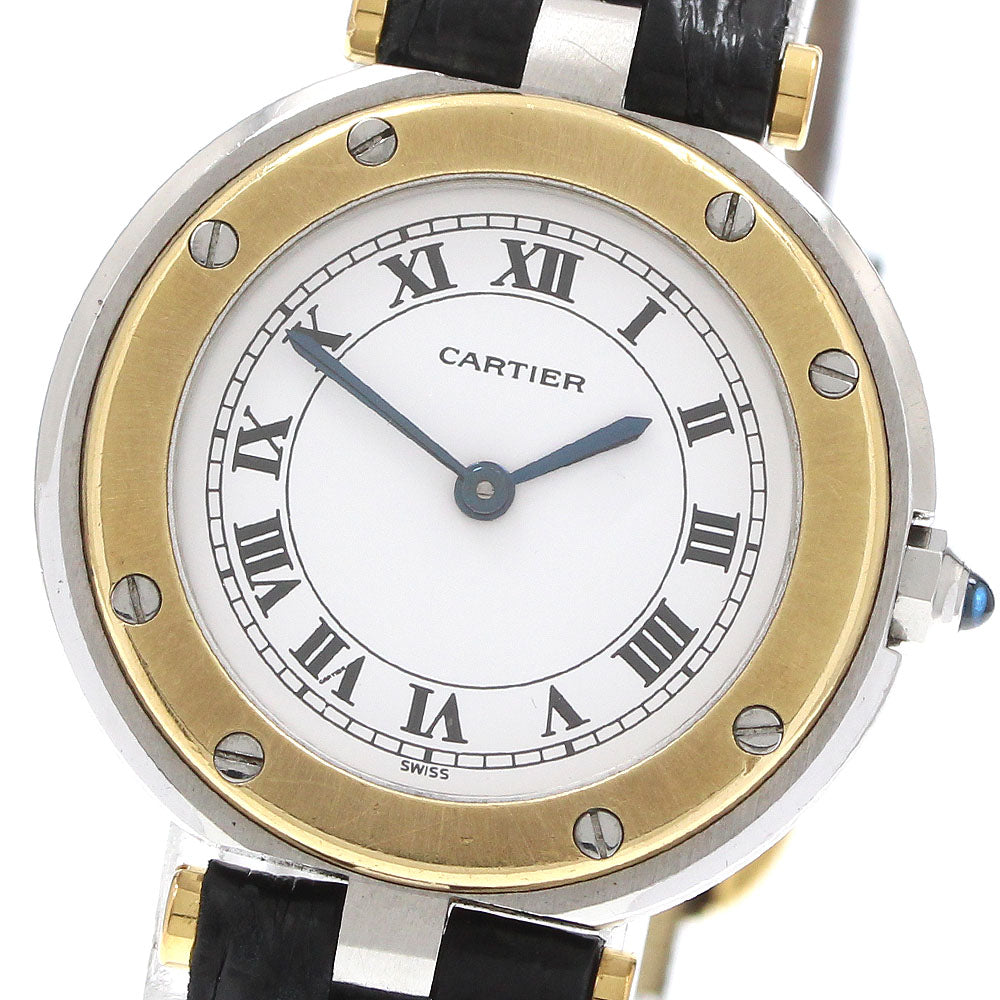 CARTIER 84038243 Santos Round SM YG Bezel Quartz Women's Watch
