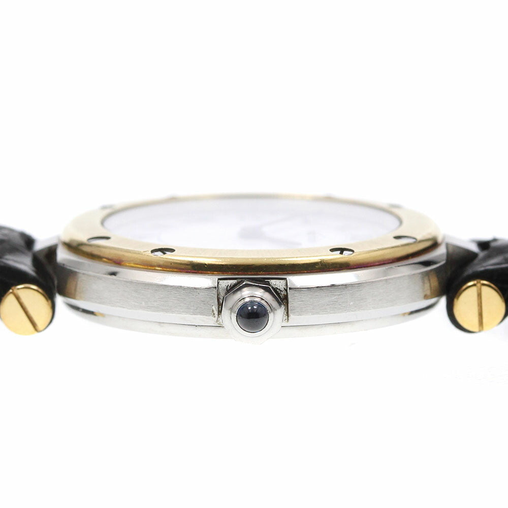 CARTIER 84038243 Santos Round SM YG Bezel Quartz Women's Watch