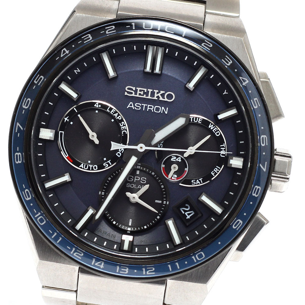 SEIKO SBXC111/5X53-0BR0 Astron GPS Day-Date Solar Radio-Controlled Men's Watch (Excellent Condition)