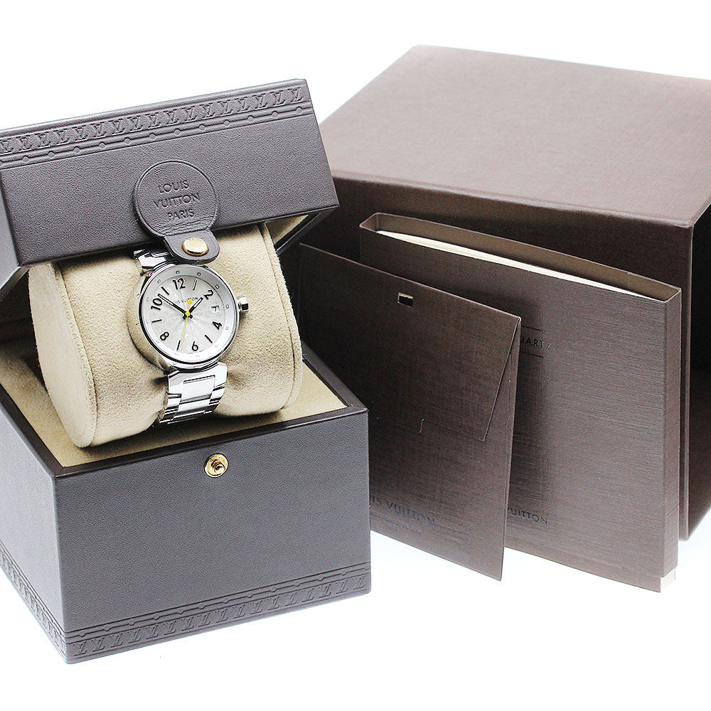 LOUIS VUITTON Q1313 Tambour Hologram Date Quartz Ladies Watch (with box and warranty)
