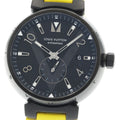 LOUIS VUITTON Q1D22 Tambour All Black Date Small Seconds Automatic Men's Watch (Good Condition)