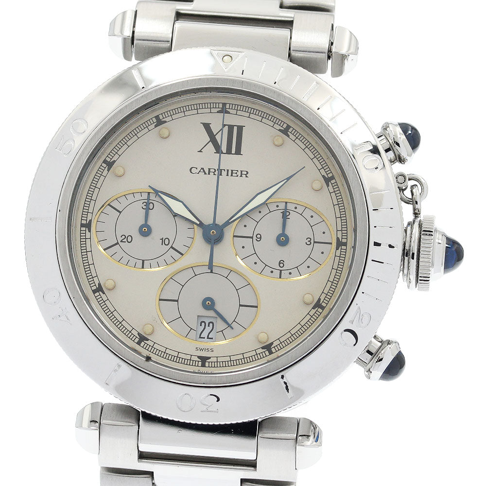 CARTIER W31004H3 Pasha 38mm Chronograph Quartz Men's Watch