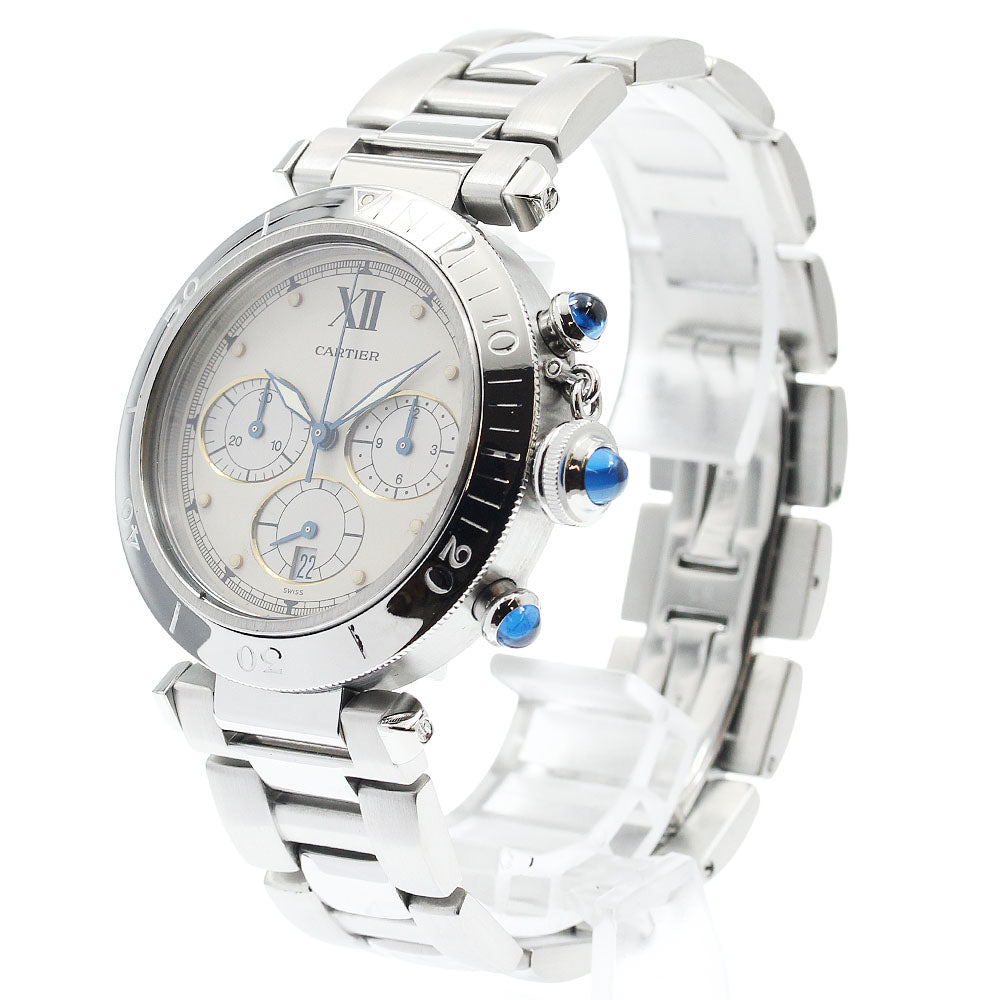 CARTIER W31004H3 Pasha 38mm Chronograph Quartz Men's Watch