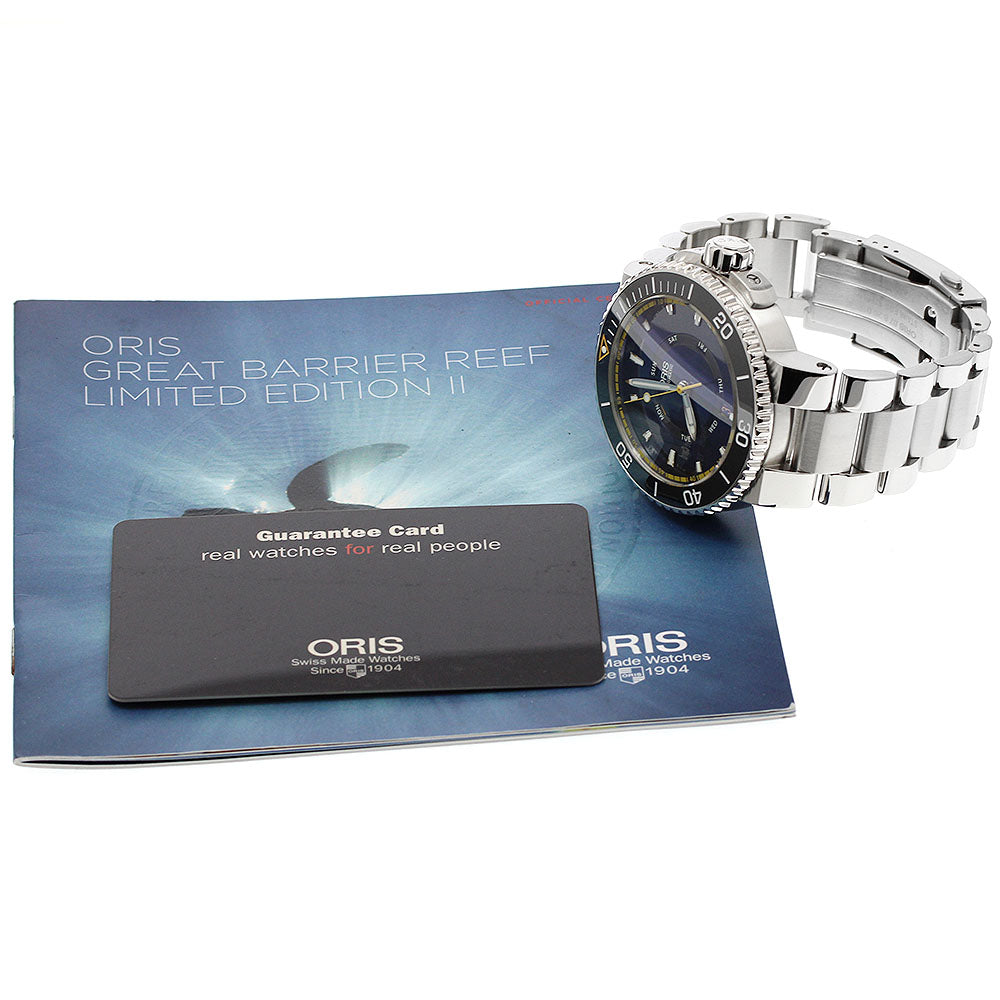 ORIS 01 735 7673 4185 Aquis Great Barrier Reef Limited 2 Date Automatic Men's Watch with Warranty