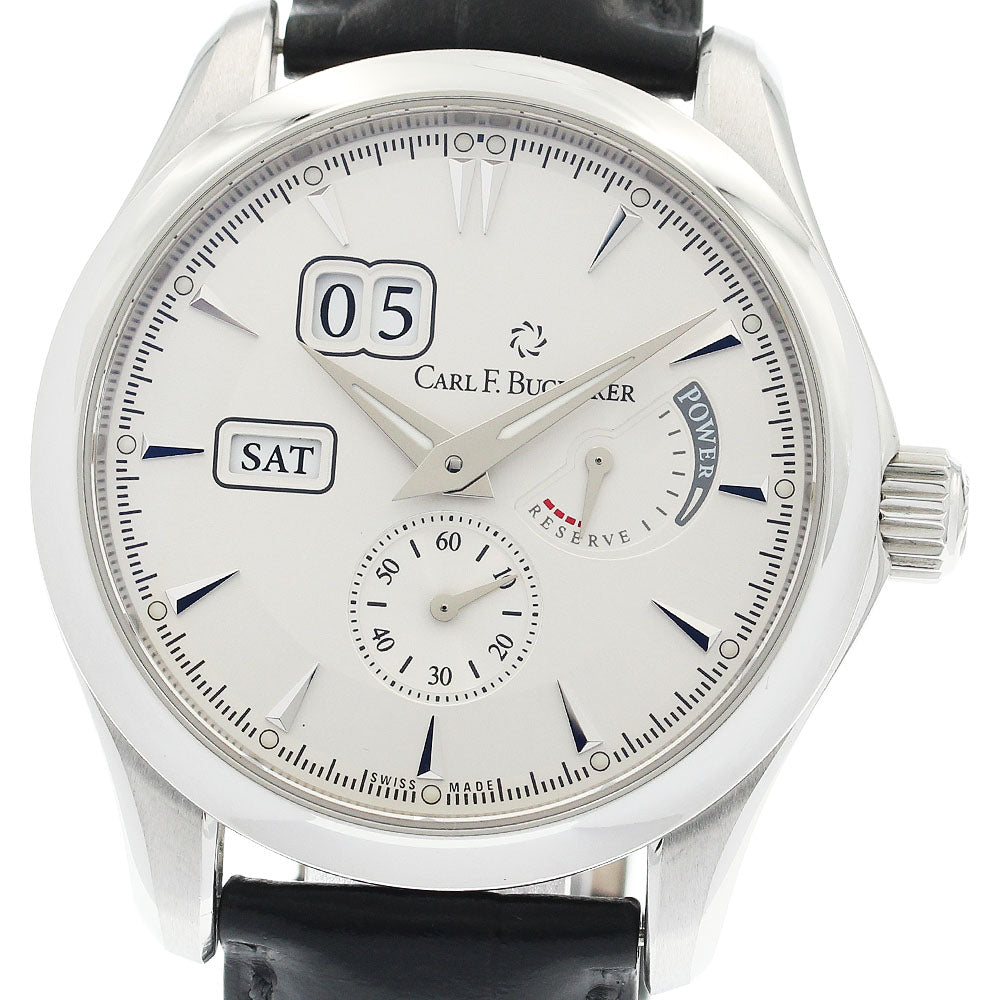 CARL F.BUCHERER 00.10912.08.13.01 Manero Day-Date Power Reserve Automatic Men's Watch (Good Condition)