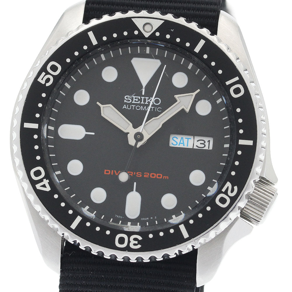 SEIKO 7S26-0020 Diver's Black Boy Import Model Day-Date Automatic Men's Watch