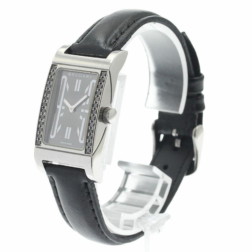 BVLGARI RT39S Rettangolo Black Diamond Quartz Women's Watch