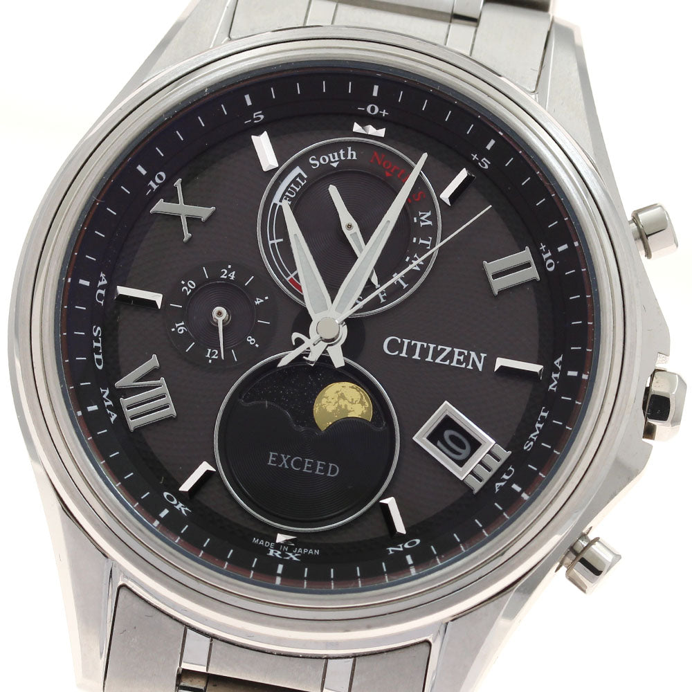 CITIZEN H874-004JJ01/BY1020-61E Exceed Day-Date Moonphase Solar Radio-Controlled Men's Watch - Excellent Condition with Box and Warranty.