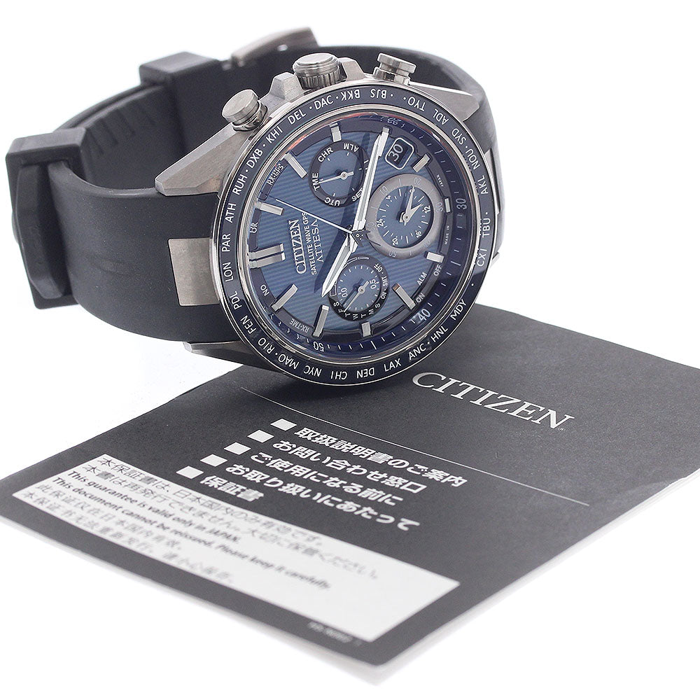 CITIZEN CC4050-18L/F950-0029S02 Attesa ACT Line Chronograph Date Solar Radio Controlled Men's Watch Excellent Condition with Warranty Card