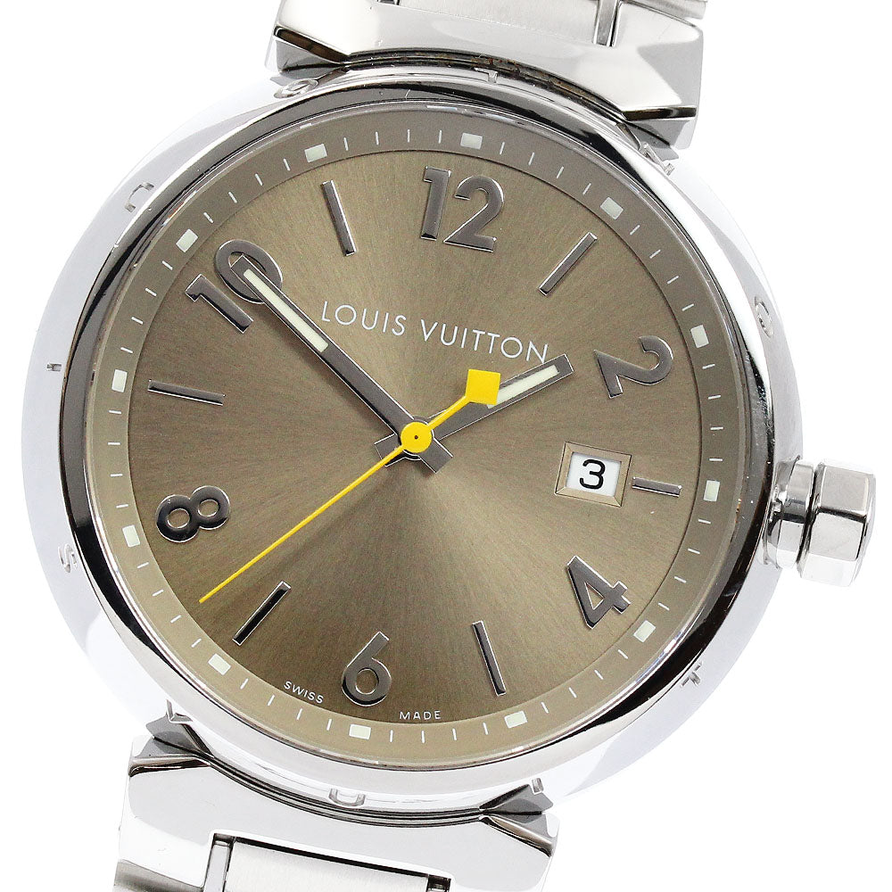 LOUIS VUITTON Q1112 Tambour Date Quartz Men's Watch