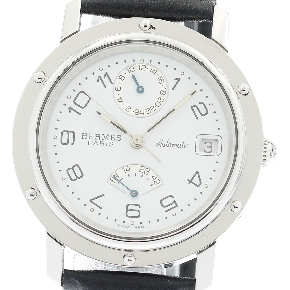 HERMES CL5.710 Clipper Power Reserve GMT Automatic Men's Watch with Warranty Card