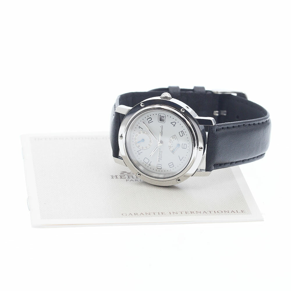 HERMES CL5.710 Clipper Power Reserve GMT Automatic Men's Watch with Warranty Card