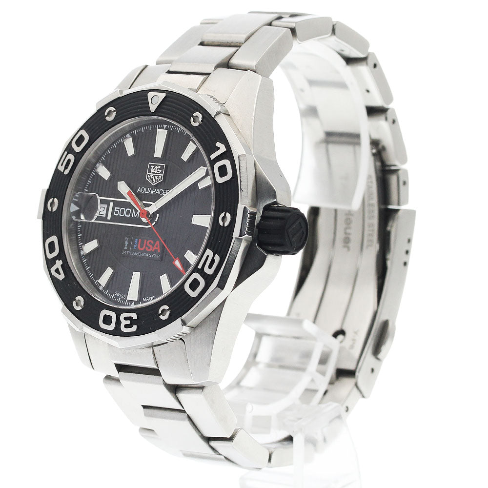 TAG Heuer WAJ2118 Aquaracer Caliber 5 America's Cup Commemorative Model Date Automatic Men's Excellent Condition with Warranty.