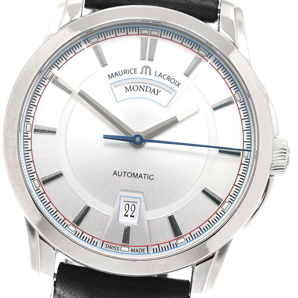 MAURICE LACROIX PT6158-SS001-131 Pontos Day-Date Automatic Men's Watch Excellent Condition