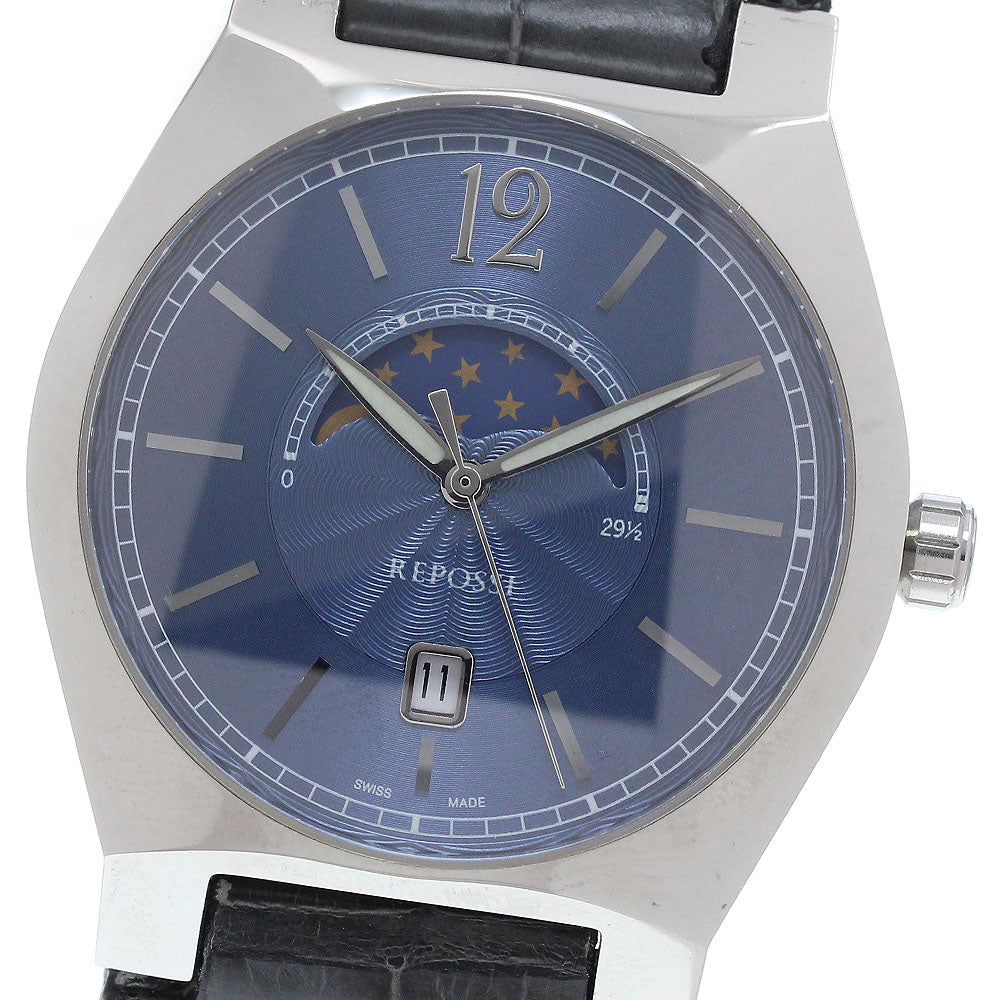 REPOSSI Ref.R8 Moon Phase Date Quartz Men's Watch (Good Condition)