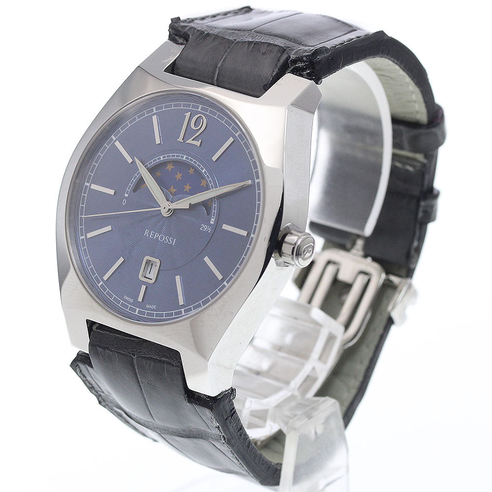REPOSSI Ref.R8 Moon Phase Date Quartz Men's Watch (Good Condition)