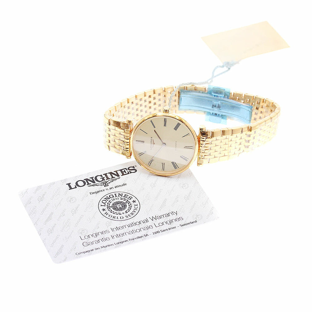LONGINES L4.708.2 Grand Classic Back Skeleton Automatic Men's Watch Excellent Condition with Warranty Card
