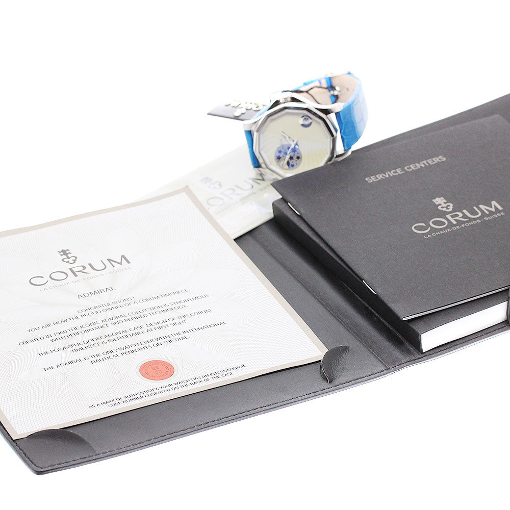 CORUM A384/03121 Admiral's Cup Legend 38 Mystery Moon Diamond Bezel Quartz Boys' Watch Excellent Condition with Warranty.