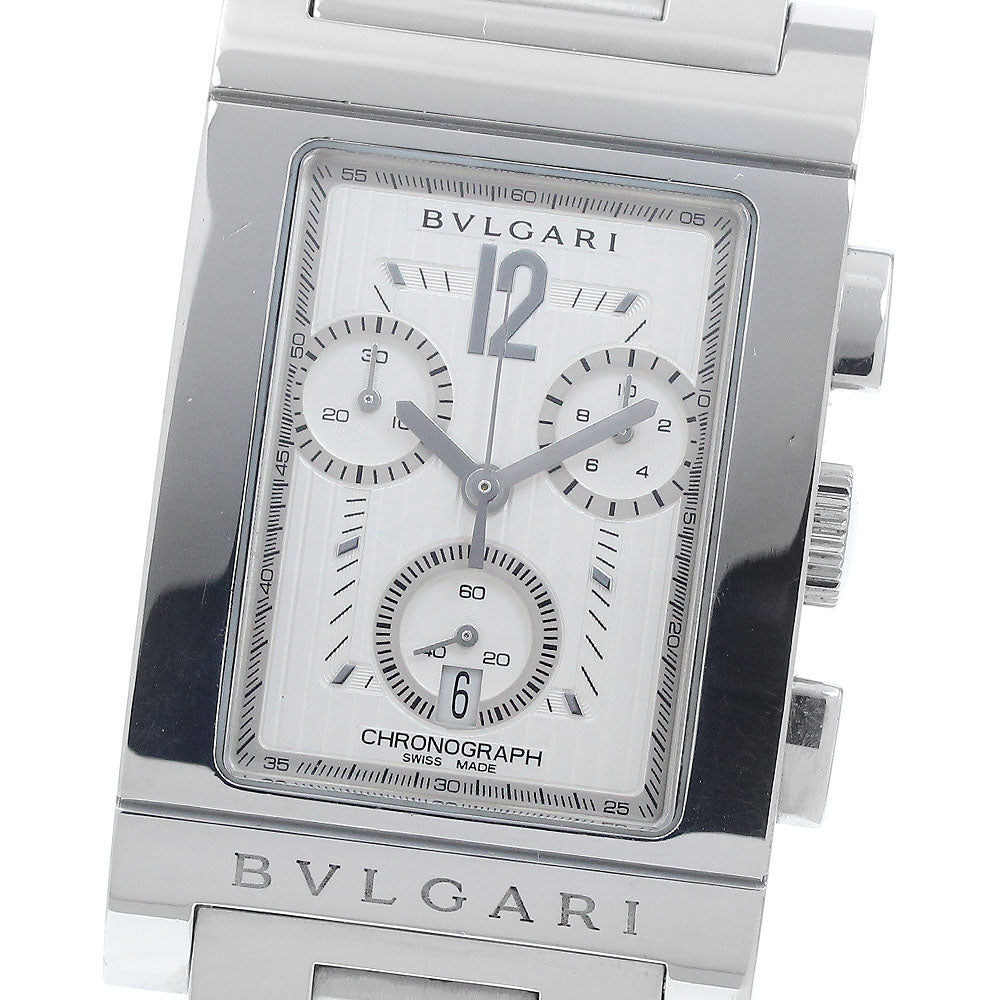 BVLGARI RTC49S Rettangolo Date Chronograph Quartz Men's Watch
