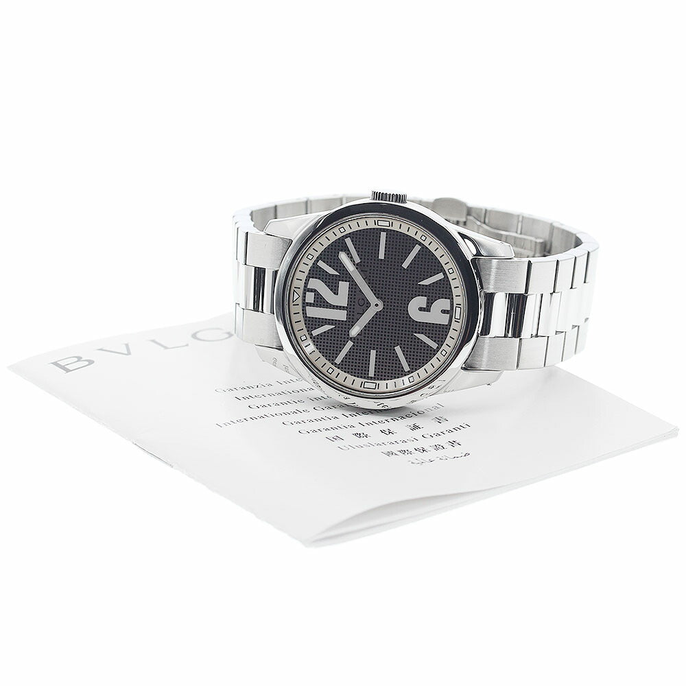 BVLGARI ST37S Solo Tempo Quartz Men's Watch Excellent Condition with Warranty Card