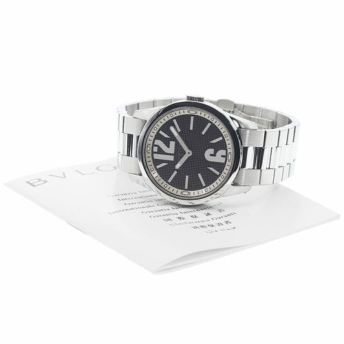 BVLGARI ST37S Solo Tempo Quartz Men's Watch Excellent Condition with Warranty Card