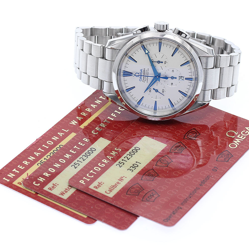 OMEGA 2512.30 Seamaster Aqua Terra Date Chronograph Automatic Men's Watch with Warranty Card